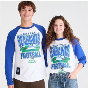 Seattle Seahawks Blue and White Long Sleeve Shirt